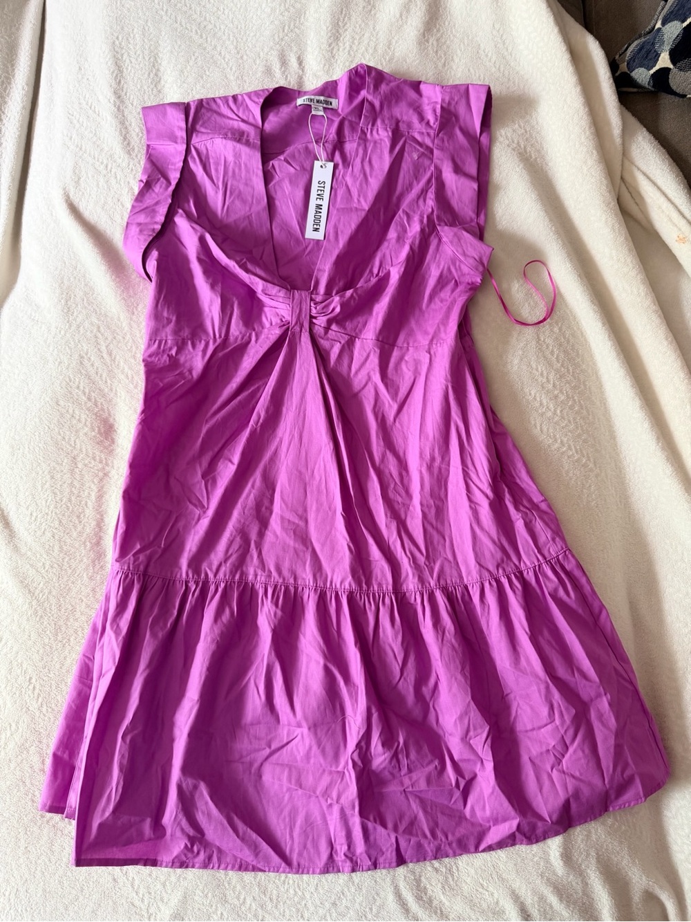 Steve Madden Women’s Magenta Sleeveless Tiered Mini Dress Size XL NWT - Picture 3 of 6